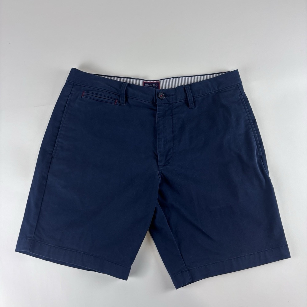 UNTUCKit Shorts Mens W34 Navy Chino Cotton Blend Pocket Inseam 9"